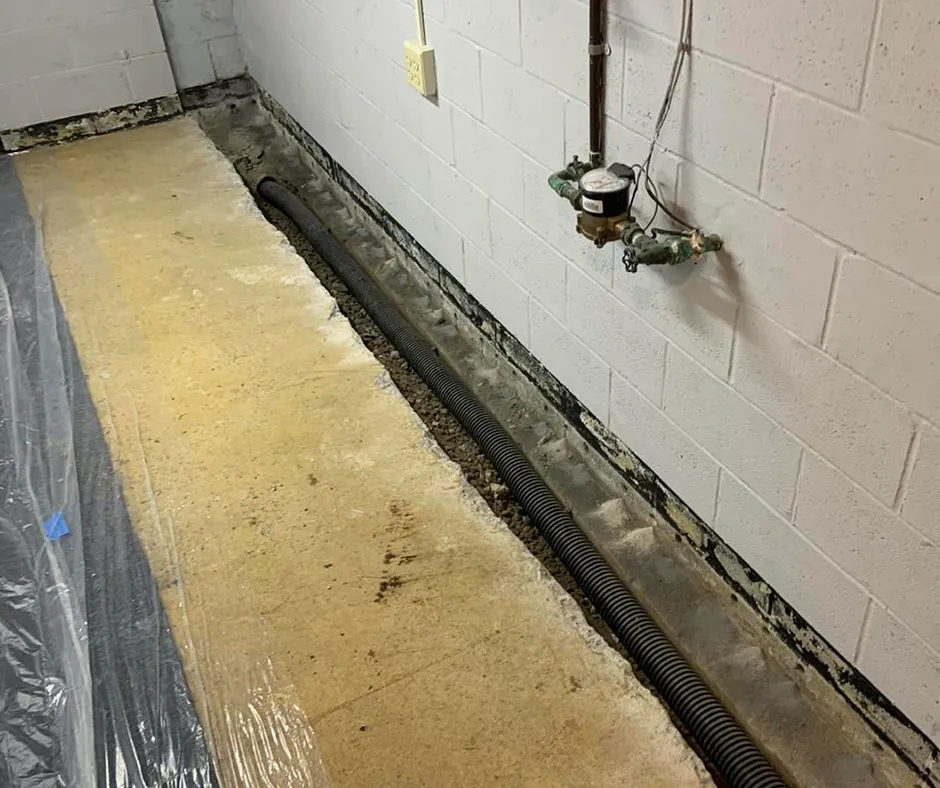 Drain Pipe Installation for Basement Waterproofing in Westchester, NY Drain Pipe Installation for Basement Waterproofing in Westchester, NY