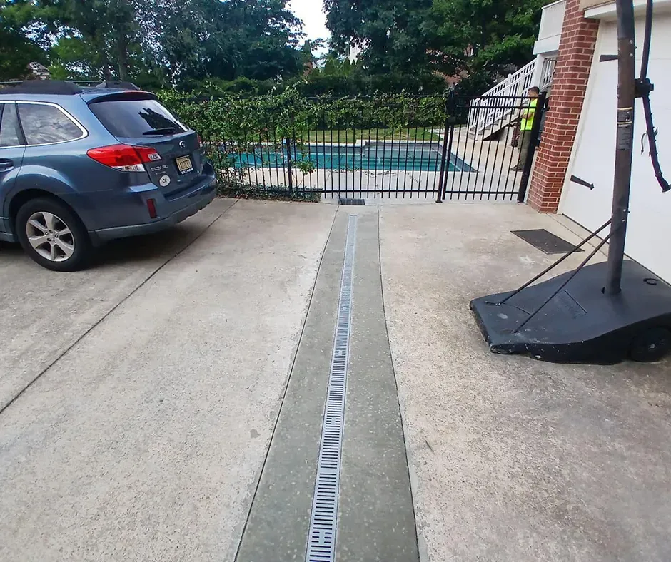 Gravel and Pipe Setup for French Drain Installation in Westchester, NY Gravel and Pipe Setup for French Drain Installation in Westchester, NY